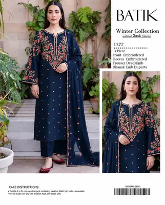 3 Pcs Women's Unstitched Embroidered Suit