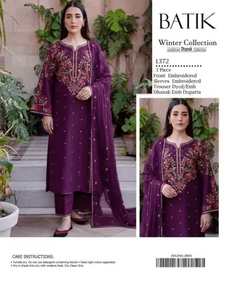 3 Pcs Women's Unstitched Embroidered Suit