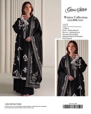 3 Pcs Women's Unstitched Embroidered Suit