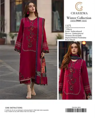 3 Pcs Women's Unstitched Embroidered Suit