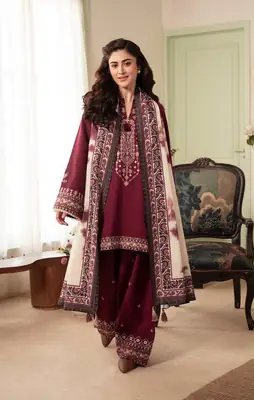 3 Pcs Women's Unstitched Embroidered Suit