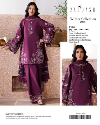 3 Pcs Women's Unstitched Embroidered Suit