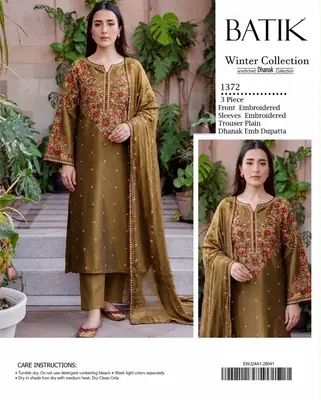 3 Pcs Women's Unstitched Embroidered Suit