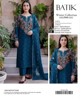3 Pcs Women's Unstitched Embroidered Suit