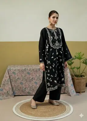 2 Pcs Women's Unstitched Embroidered Suit
