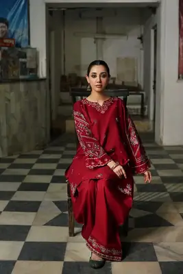 2 Pcs Women's Unstitched Embroidered Suit