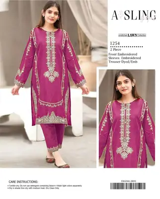 2 Pcs Women's Unstitched Embroidered Suit