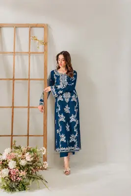 2 Pcs Women's Unstitched Embroidered Suit