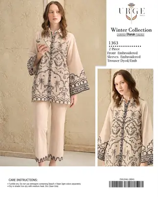 2 Pcs Women's Unstitched Embroidered Suit