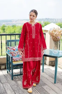 2 Pcs Women's Unstitched Embroidered Suit