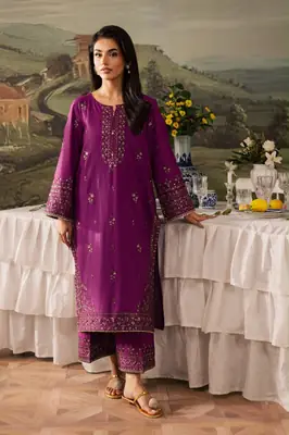 2 Pcs Women's Unstitched Embroidered Suit