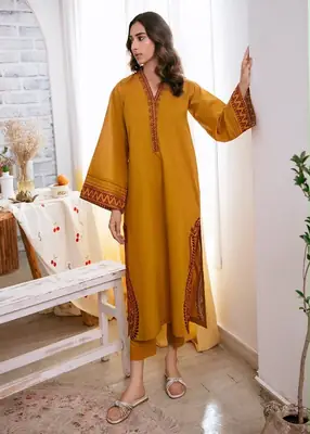 2 Pcs Women's Unstitched Embroidered Suit