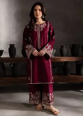 2 Pcs Women's Unstitched Embroidered Suit