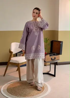 2 Pcs Women's Unstitched Embroidered Suit