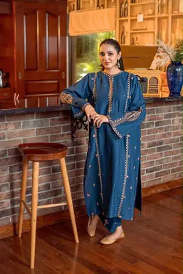 2 Pcs Women's Unstitched Embroidered Suit