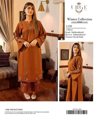 2 Pcs Women's Unstitched Embroidered Suit