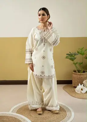 2 Pcs Women's Unstitched Embroidered Suit