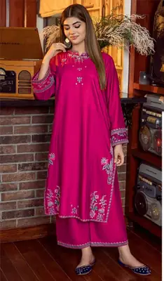 2 Pcs Women's Unstitched Embroidered Suit