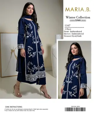 2 Pcs Women's Unstitched Embroidered Suit
