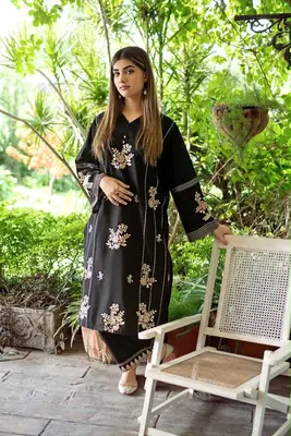 2 Pcs Women's Unstitched Embroidered Suit