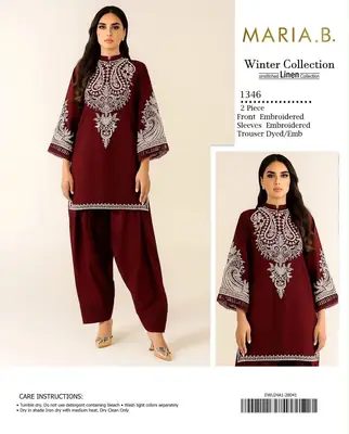 2 Pcs Women's Unstitched Embroidered Suit