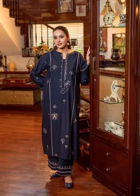 2 Pcs Women's Unstitched Embroidered Suit