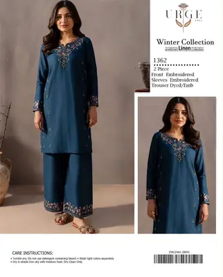 2 Pcs Women's Unstitched Embroidered Suit