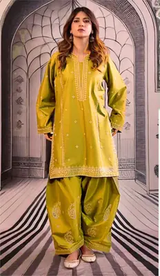 2 Pcs Women's Unstitched Embroidered Suit