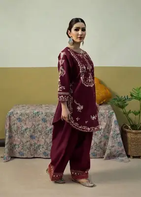 2 Pcs Women's Unstitched Embroidered Suit