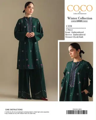 2 Pcs Women's Unstitched Embroidered Suit