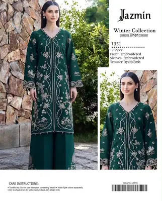 2 Pcs Women's Unstitched Embroidered Suit