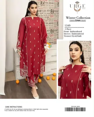 2 Pcs Women's Unstitched Embroidered Suit