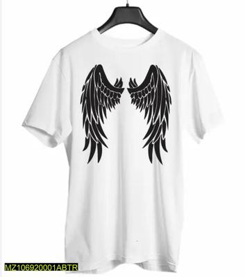 Men White Angel Wings Printed T-Shirt Set Medium to XL thumbnail 6