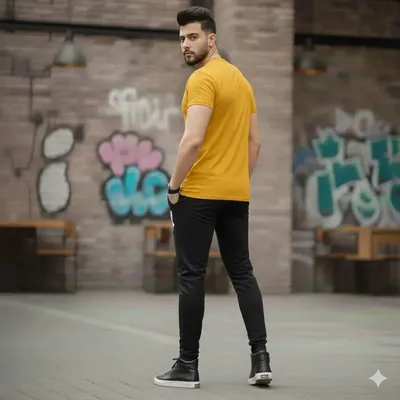 Yellow Printed Track Suit for Men Micro Interlock thumbnail 2