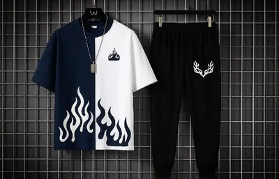 Blue Printed Track Suit for Men Micro Interlock thumbnail 3