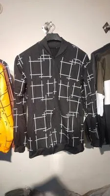 Men Black Graphic Fleece Jacket Slim Fit thumbnail 2
