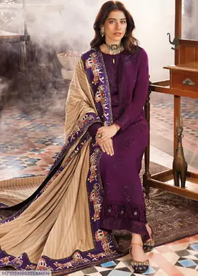 3 Pcs Women's Unstitched Embroidered Suit