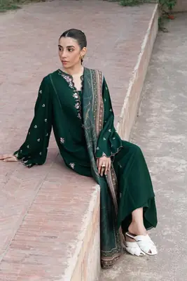 3 Pcs Women's Unstitched Embroidered Suit thumbnail 3