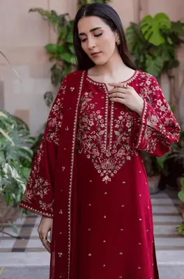 3 Pcs Women's Unstitched Embroidered Suit thumbnail 2