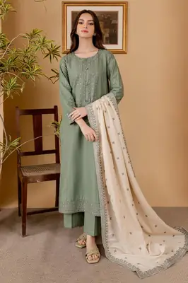 3 Pcs Women's Unstitched Embroidered Suit thumbnail 16
