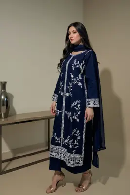 3 Pcs Women's Unstitched Embroidered Suit thumbnail 27