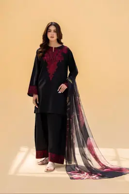 3 Pcs Women's Unstitched Embroidered Suit thumbnail 37