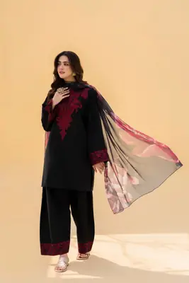3 Pcs Women's Unstitched Embroidered Suit thumbnail 39