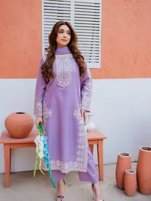 3 Pcs Women's Unstitched Embroidered Suit thumbnail 43