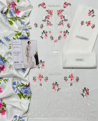 3 Pcs Women's Unstitched Embroidered Suit thumbnail 48