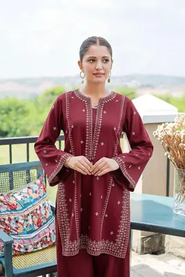 2 Pcs Women's Unstitched Embroidered Suit thumbnail 3