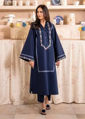 2 Pcs Women's Unstitched Embroidered Suit