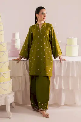 2 Pcs Women's Unstitched Embroidered Suit