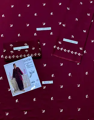 2 Pcs Women's Unstitched Embroidered Suit thumbnail 2