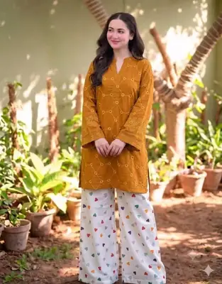 2 Pcs Women's Unstitched Chikankari Embroidered Suit